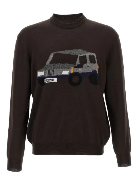 Magliano Pandino-jacquard sweater Brown MGFW25SW060733342