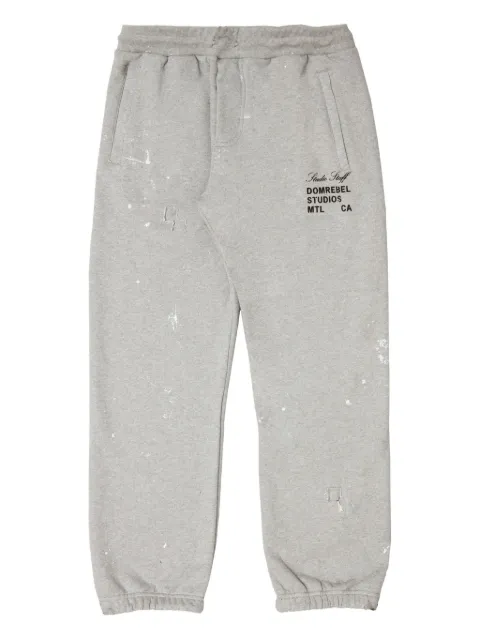 DOMREBEL Staff paint-splatter sweatpants Grey STAFFSWTPNTS