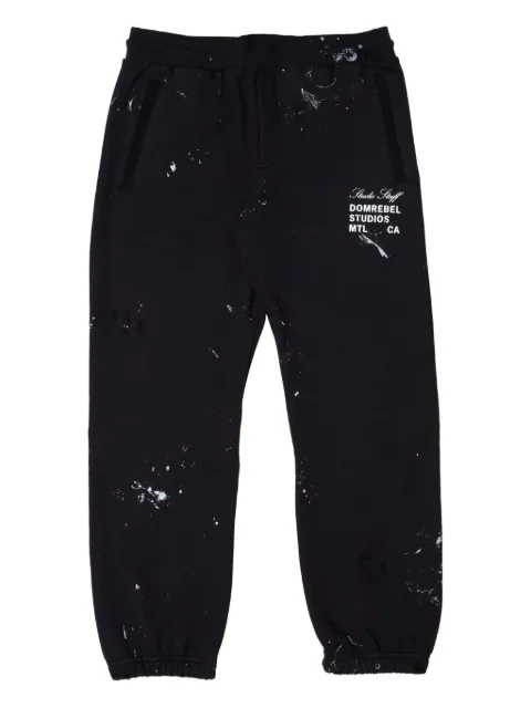 DOMREBEL paint-splatter sweatpants Black STAFFSWTPNTS