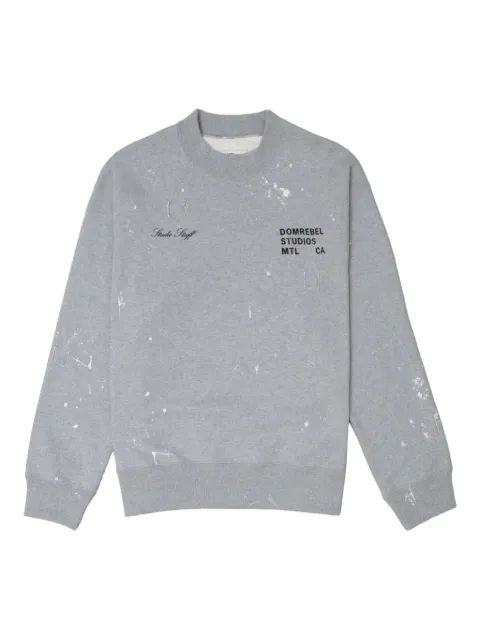 DOMREBEL Staff paint-splatter crew-neck sweatshirt Grey STAFFSWTSHRT