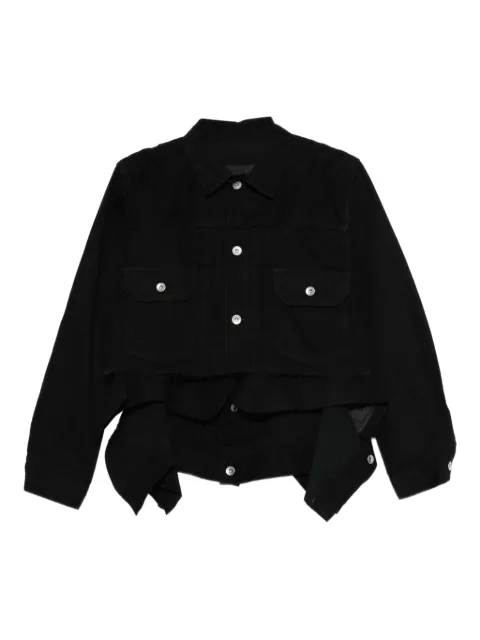 sacai layered denim jacket Black 2508189