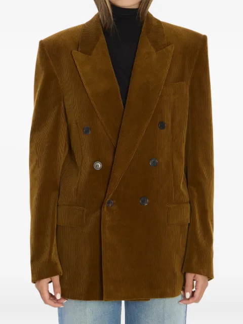 Saint Laurent corduroy double-breasted blazer Brown 837047Y107T
