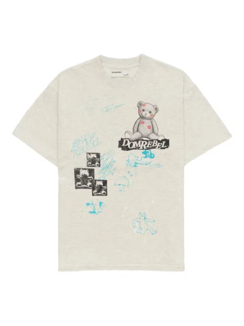 DOMREBEL High Low bear-print T-shirt Neutrals HIGHLOWTEE