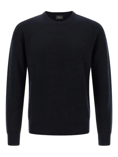 Brioni crew-neck cuffed-sleeve sweater Blue UMQ90LOCK124110