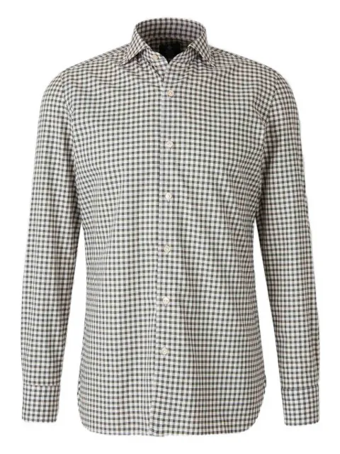 Luigi Borrelli checked classic collar shirt Green LT1908