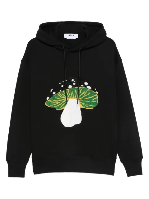 MSGM mushroom-embroidered hoodie Black 3940MM124257795