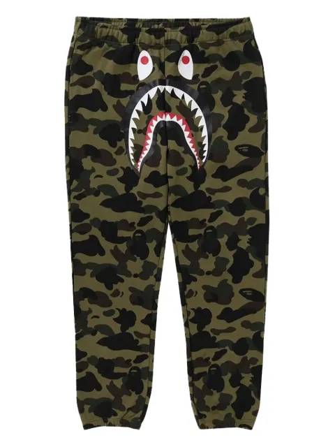 A BATHING APE® shark-face camouflage track pants Green 0ZXPTM152006MGRX00S