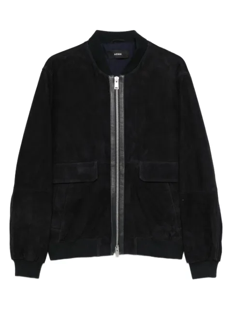 Arma suede zip-front bomber jacket Black 001G25600905