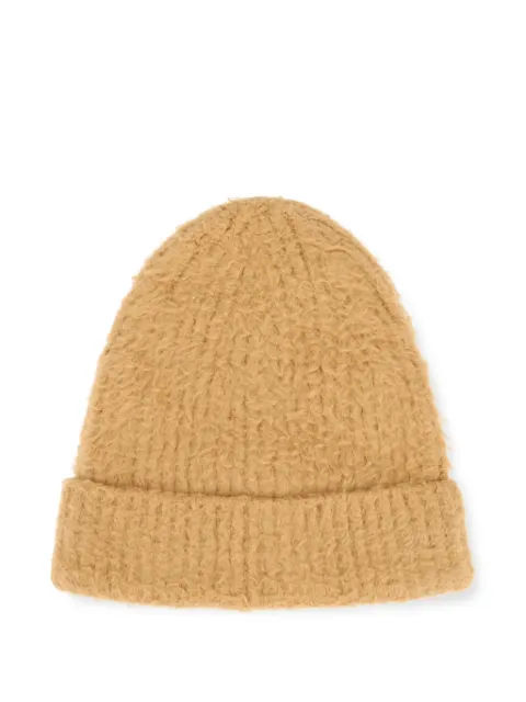 Roberto Collina ribbed-knit brushed beanie hat Brown RA45351