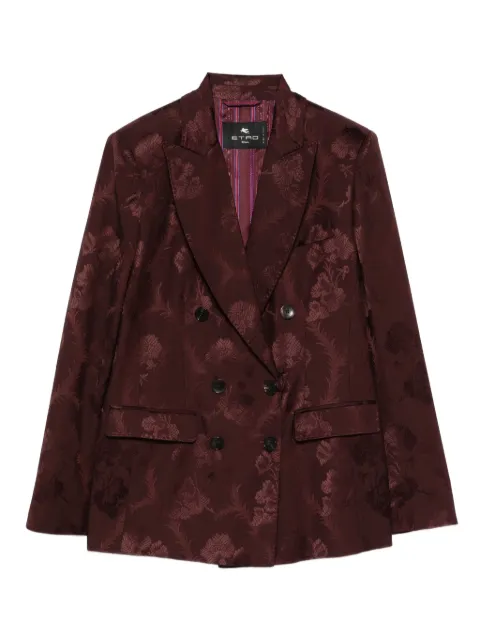 ETRO floral-jacquard double-breasted jacket Red WRCA001099TJB41