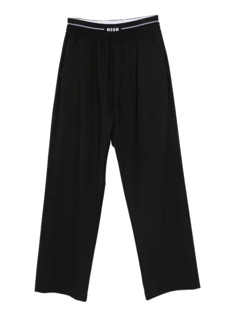 MSGM logo-waistband pants Black 3940MP12257605