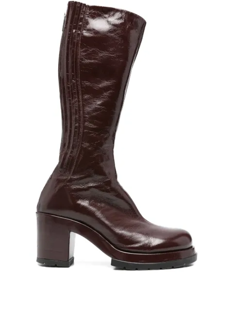 SAPIO leather knee-high boots Red FW25N60A