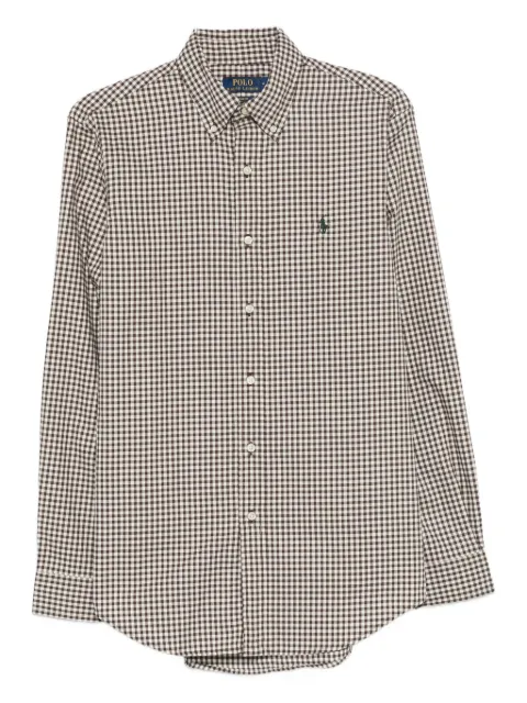 Polo Ralph Lauren checked logo-embroidered shirt Brown 710953644004