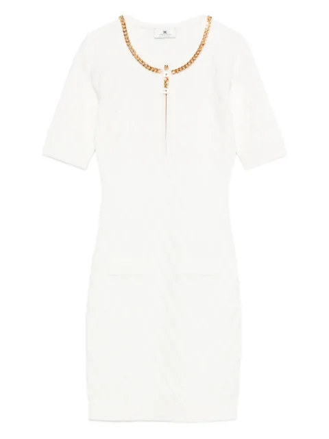 Elisabetta Franchi chain-embellished quilted dress White AM20B56E2
