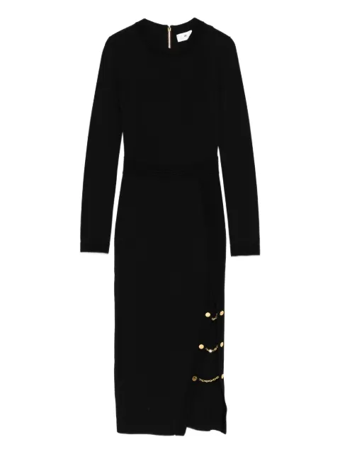 Elisabetta Franchi chain-embellished ribbed dress Black AM28S57E2