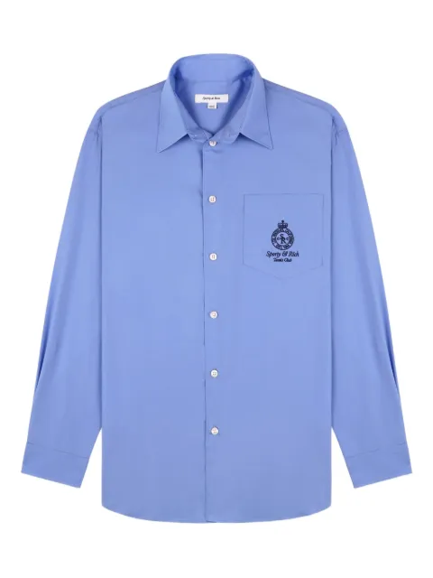 Sporty & Rich embroidered-pocket shirt Blue SI006621304BL1022