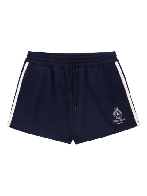 Sporty & Rich logo-embroidery side-stripe shorts Blue SH029621304BL1062