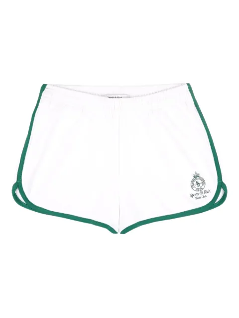 Sporty & Rich Crown Tennis logo-embroidered shorts White SH050621304WH272