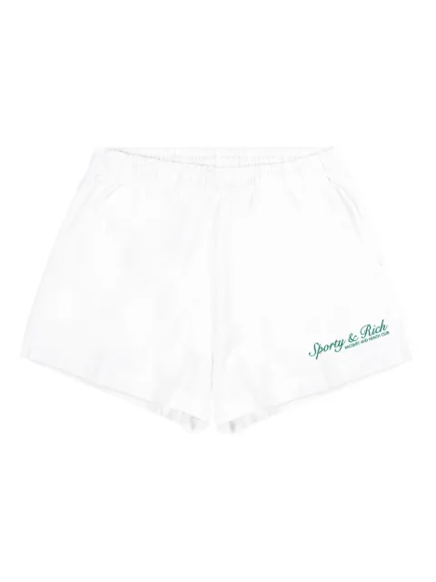 Sporty & Rich Syracuse Disco logo-embroidered shorts White SH037621306WH012