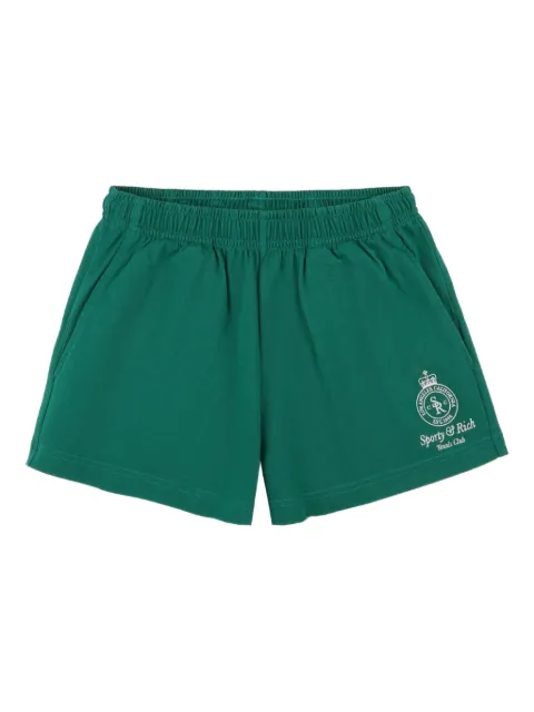 Sporty & Rich logo-embroidered elastic-waist shorts Green SH037621304GR032