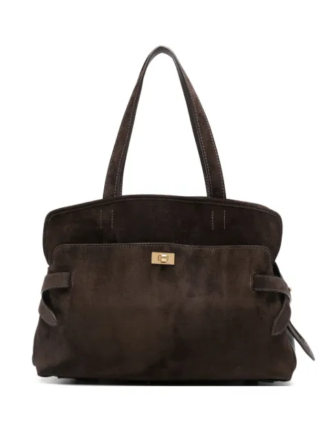 Anya Hindmarch strap-detail suede tote bag Brown 181143