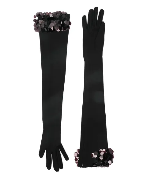David Koma Payette sequin-embellished long gloves Black PF25DKGLOVES03