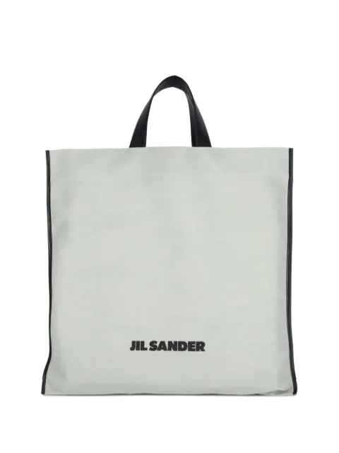 Jil Sander large leather-trimmed tote bag Green J07WD0105P7328