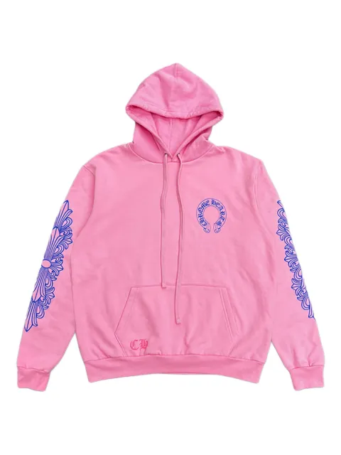 Chrome Hearts logo-print hoodie Pink CHRM0138