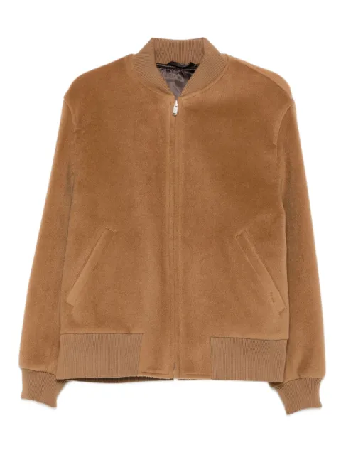 Lardini ribbed-collar wool jacket Brown AATEOR3AAC65618