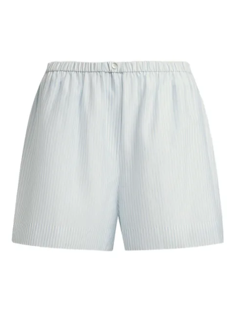 12 STOREEZ striped elastic-waist shorts White 132622