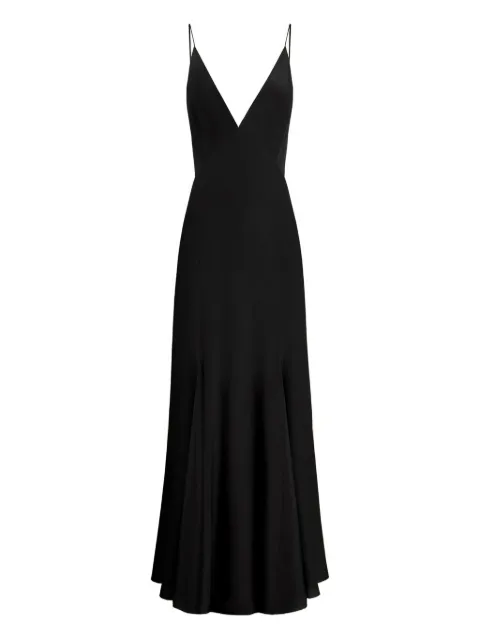 12 STOREEZ V-neck flared dress Black 132420