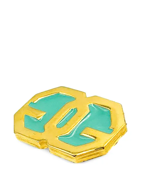 Givenchy Pre-Owned 1980 enamel Double G brooch Gold JGJGIVGREENBRO