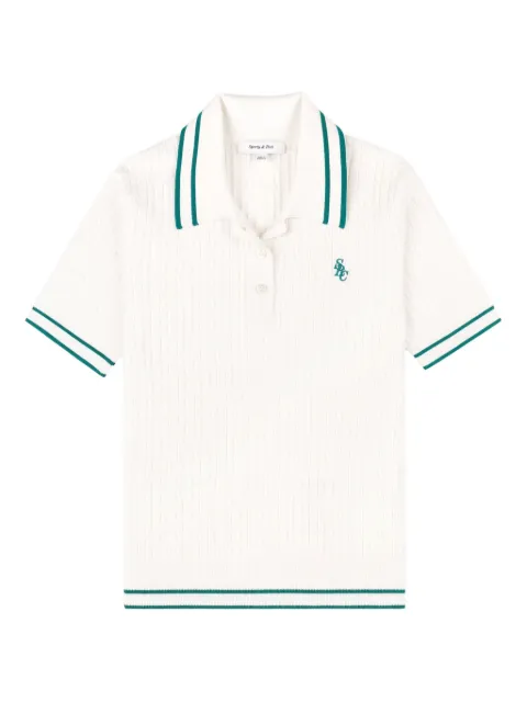 Sporty & Rich cable-knit polo shirt White TO068621302WH272
