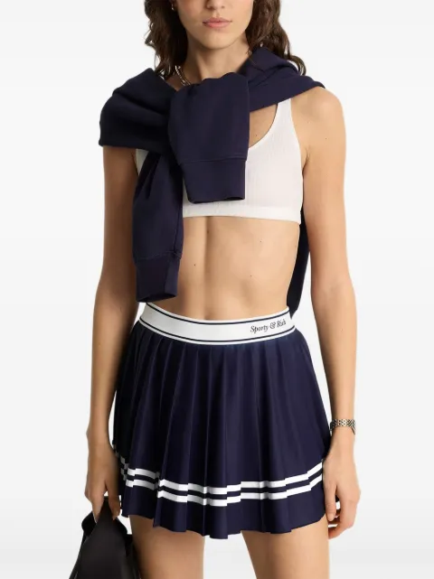 Sporty & Rich pleated stripe mini skirt Blue SK005621313BL1072