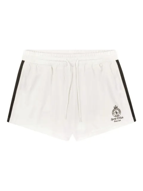 Sporty & Rich logo-embroidered side-stripe shorts White SH029501304WH012