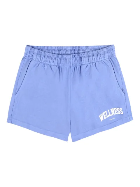 Sporty & Rich lettering-print logo shorts Blue SH037621001BL1022
