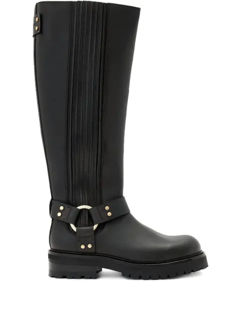 AllSaints 450mm Maddie leather boots Black W185FB