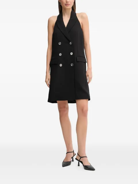 DKNY button halterneck mini dress Black DD5N1L95