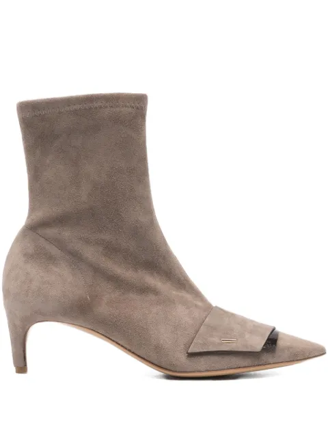 Del Carlo pointed-toe suede ankle boots Brown 12020