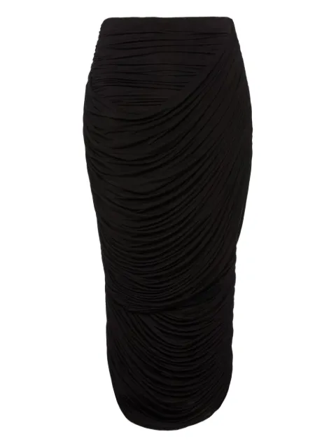 Magda Butrym ruched midi skirt Black 221925BLACK
