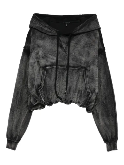 R13 washed-effect hoodie Black R13WK215K001O