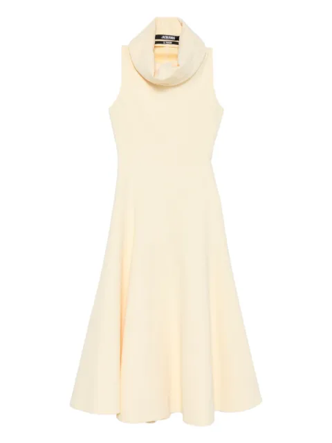 Jacquemus cowl-neck sleeveless dress Yellow DRW00694AW00632