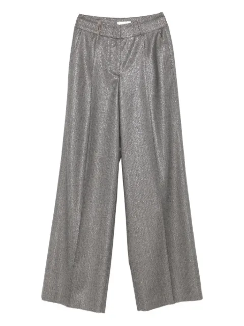 Peserico metallic-effect pants Silver P0419403363973