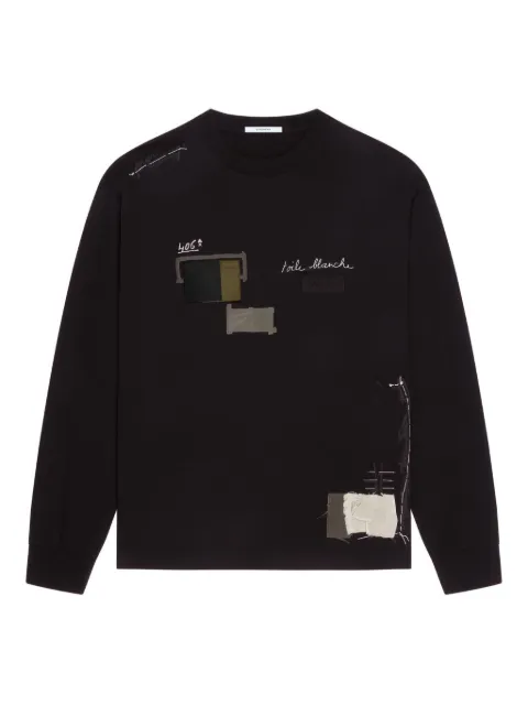 Givenchy patchwork long-sleeve T-shirt Black BM71MH3YRN001