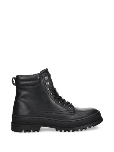 Blauer lace-up side-zip boots Black 5IUKA01LEA