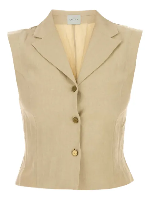Le Kasha Sawadah linen buttoned waistcoat Neutrals SAWADAH