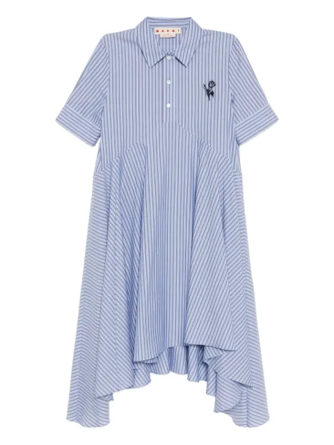 Marni tulip-embroidered striped dress Blue ABMA1461S1UTC529