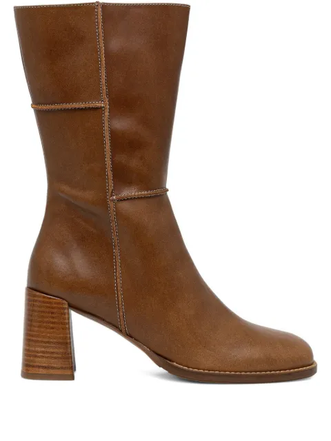 BILLI BI square-toe panelled boots Brown A9295