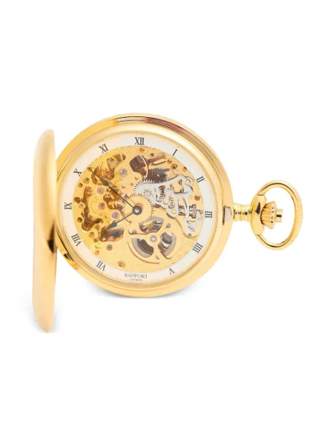 Rapport skeleton double hunter pocket watch Gold PW90
