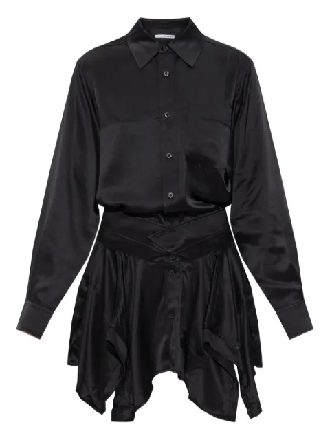 Alexander Wang cut-off layered shirt mini dress Black 4WC4256872001
